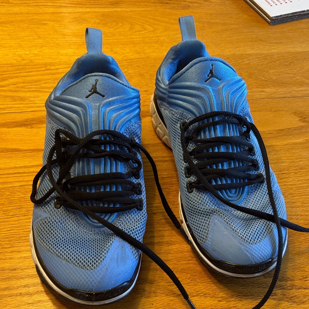 Jordan Blue Athletic Sneakers with Black Laces
